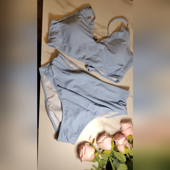 🆕 Zaful blue high rise bikini set - Picture 4 of 9